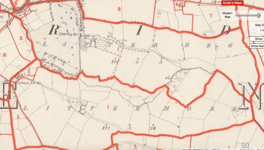 This historic map of Litter Beg and Litter More Townlands was taken from Griffith's Valuation records dating back to 1853.